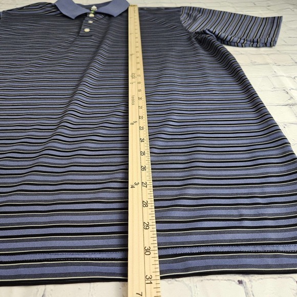 Bollé XL Golf Mens Short Sleeve Polo Shirt Gray Striped 1/4‎ Button 91870 - Picture 4 of 10